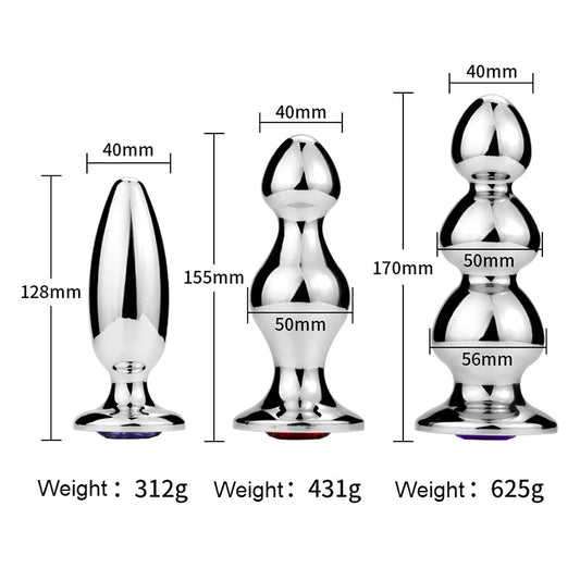 Métal Grand plug anal Beadds anals adultes