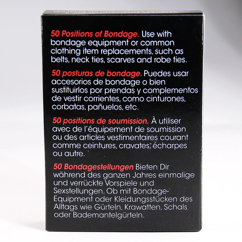 Anglais et espagnol Cartes de position sexuelle Jeu de rôle Jeux pour adultes