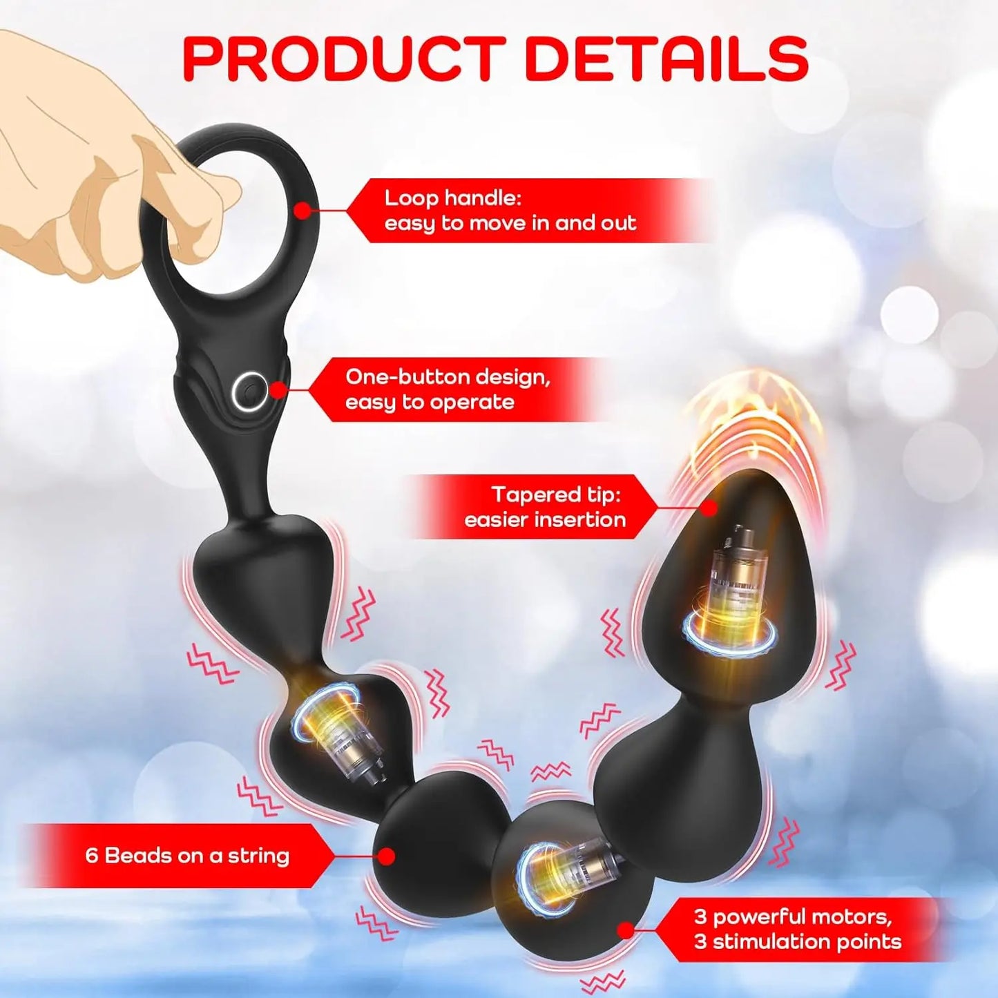 Vibrateur de perles anales pour femmes