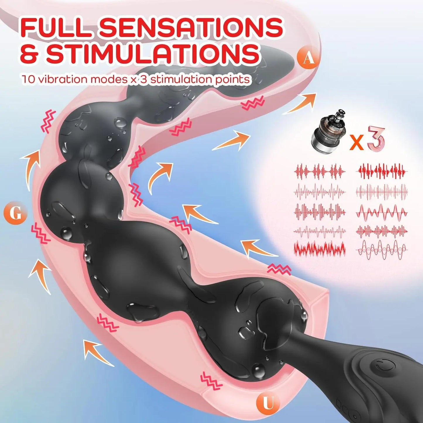 Vibrateur de perles anales pour femmes