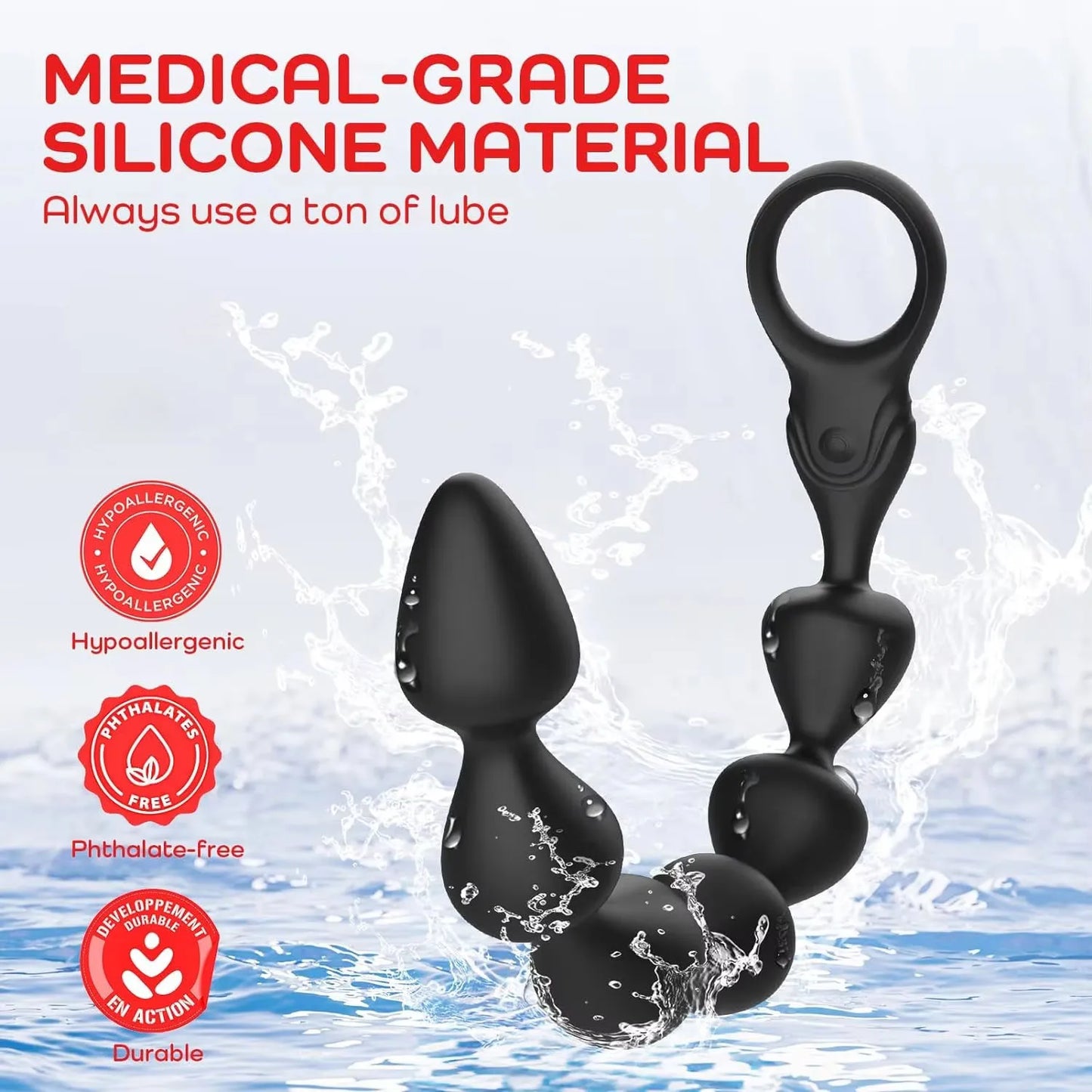 Vibrateur de perles anales pour femmes